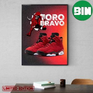 The Charging Air Jordan 6 Toro Bravo Sees Red At JD Sports Sneaker Poster Canvas