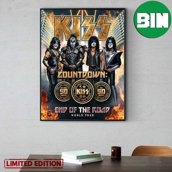 The End Of The Road 2023 World Tour Kiss Heavy Metal Band Home Decor Poster-Canvas