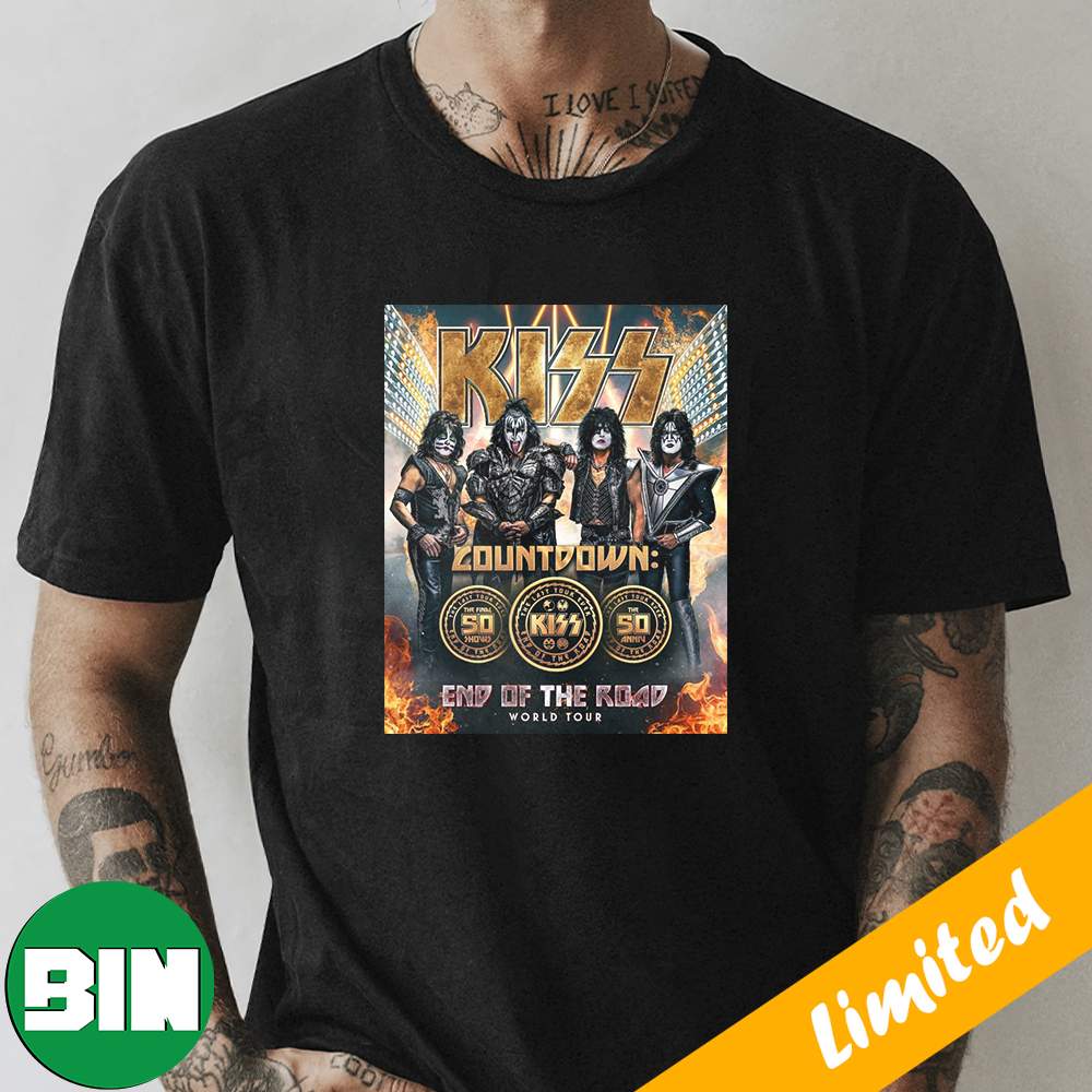 The End Of The Road 2023 World Tour Kiss Heavy Metal Band T-Shirt