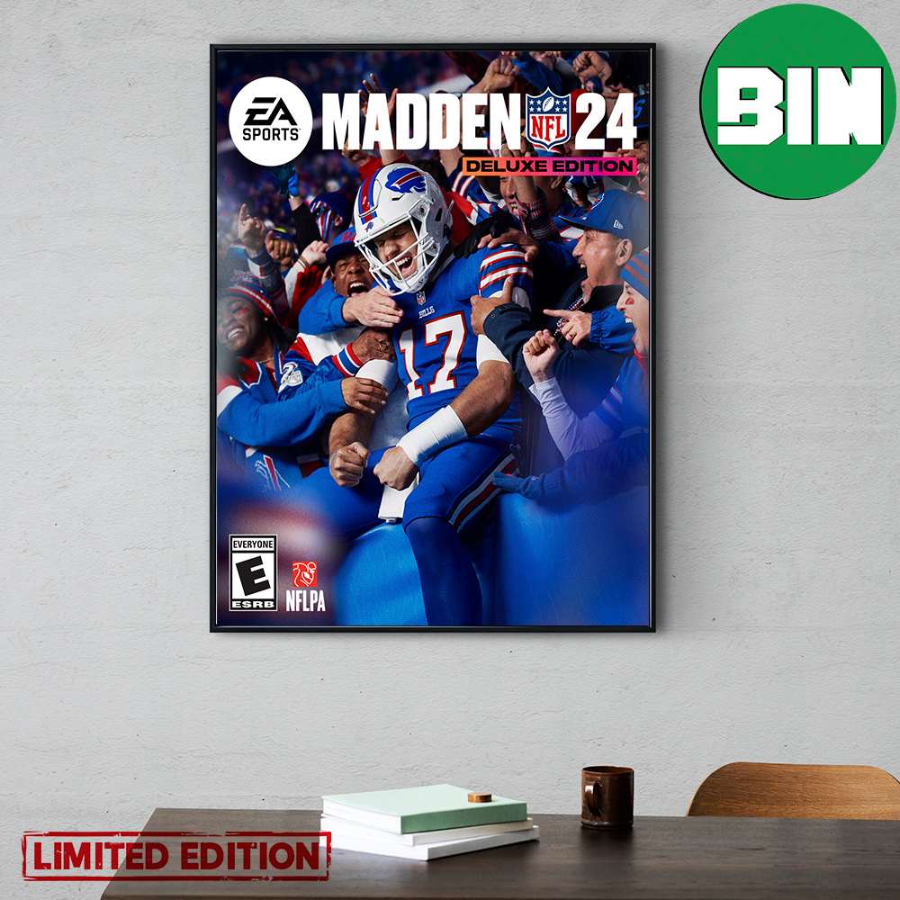 The Madden NFL 24 Covers Josh Allen Buffalo Bills EA Sports Deluxe Edition Home Decor Poster-Canvas