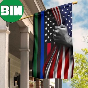 Thin Red Blue Green Line Inside States Flag Support Police Firefighter Military Memorial Gift 2 Sides Garden House Flag