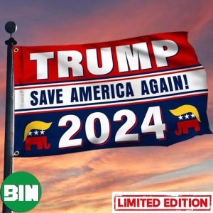 Trump Save America Again 2024 Flag Vote Donald Trump Ultra MAGA Political Merch House-Garden Flag
