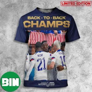 US Men’s National Soccer Team Back To Back Champions Nations League Finals 3D T-Shirt