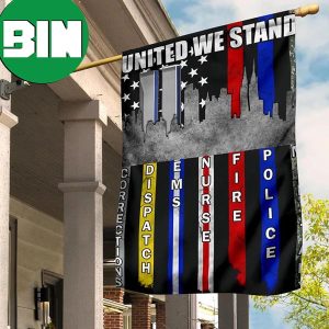 United We Stand Flag Twin Towers First Responder Flag September 11 Memorial Decor 2 Sides Garden House Flag