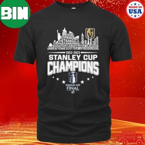 Vegas Golden Knights Players Names City Skyline 2023 Stanley Cup Champions Fan Gifts T-Shirt