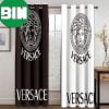Versace Blue Printed Premium Logo Fashion 2023 Home Decor Window Curtains