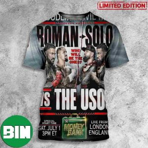 WWE Bloodline Civil War Roman And Solo vs The Usos In Money In The Bank 3D T-Shirt