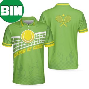 Weapon Of Choice Green Tennis Ball On The Net Polo Shirt