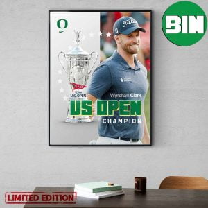 Wyndham Clark Wins The 2023 US Open Golf Champion Home Decor Poster Canvas
