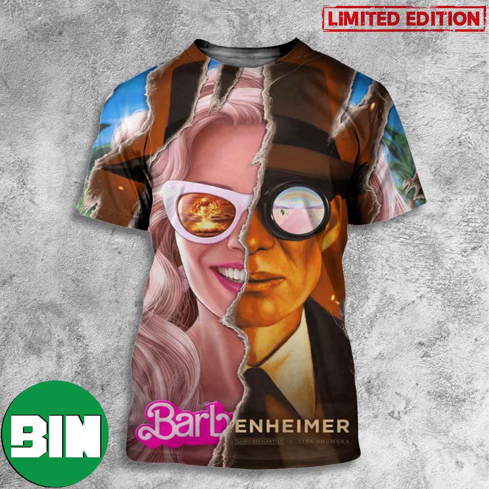 Barbenheimer Barbie x Oppenheimer Collaboration 2023 Movie 3D T-Shirt -  Binteez