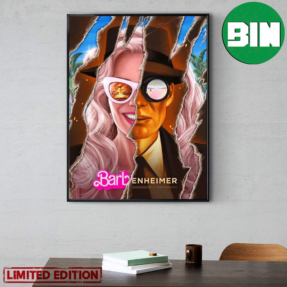 Barbenheimer Barbie x Oppenheimer Collaboration 2023 Movie Poster Canvas -  Binteez