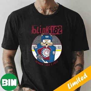 Blink 182 Denver Event Tee July 3 2023 x Colorado Avalanche Fan Gifts T-Shirt