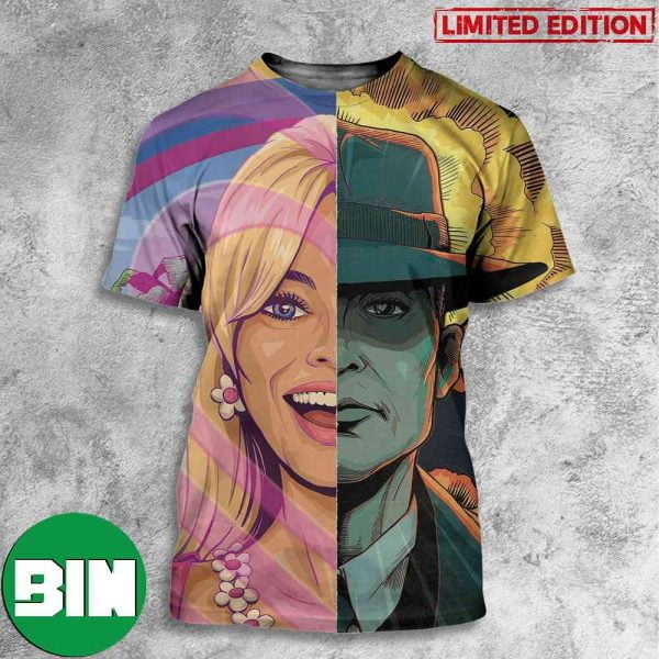 Christopher Nolan 18 Days Until The Battle Barbie x Oppenheimer Barbenheimer 3D T-Shirt