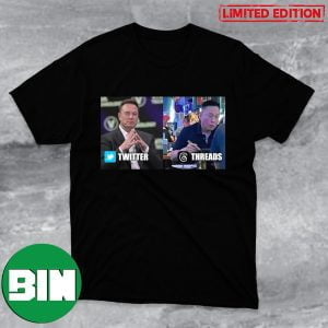 Elon Musk Twitter vs Threads Mark Zuckerberg Funny T-Shirt