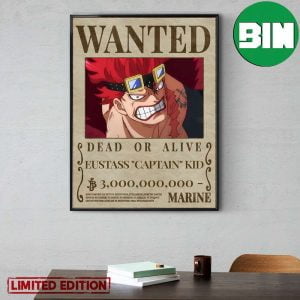 Eustass Captain Kid Dead Or Alive Wano Arc Wanted Poster Canvas