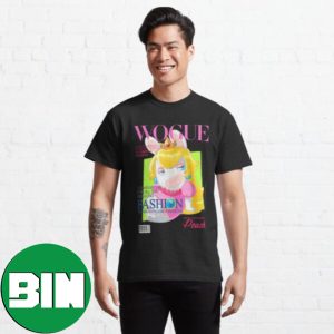 Fashion News Wogue With Princess Peach Funny Super Mario Bros T-Shirt
