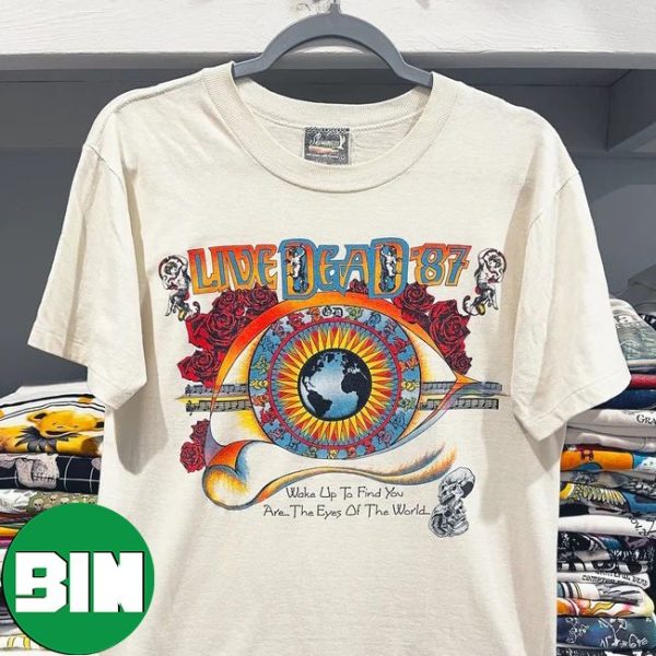 Grateful Dead 1987 Tour Eyes Of The World Lot With Tour Stops T-Shirt