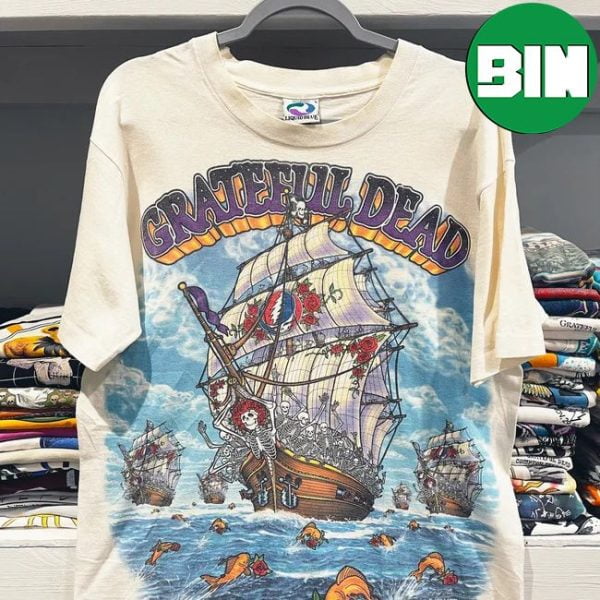 Grateful Dead 1993 Ship Of Fools Artwork By Rich Normandin T-Shirt