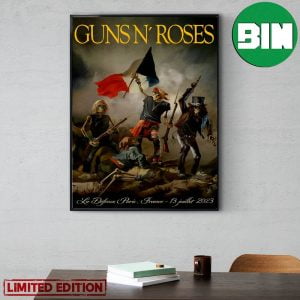 Guns N Roses July 13 LaDefense Paris France Europe Summer 2023 World Tour Poster Canvas
