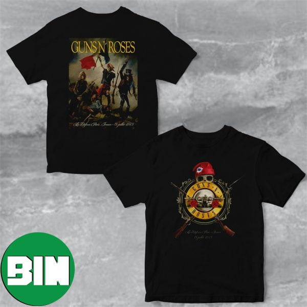 Guns N Roses La Defense Paris France 13 Juillet 2023 Two Sides Fan Gifts T-Shirt