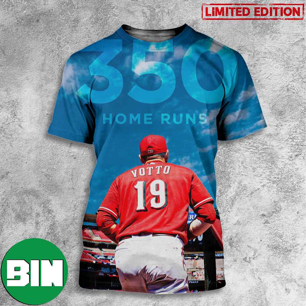 Joey Votto Cincinnati Reds With 350 Home Runs Congratulations 3D T-Shirt