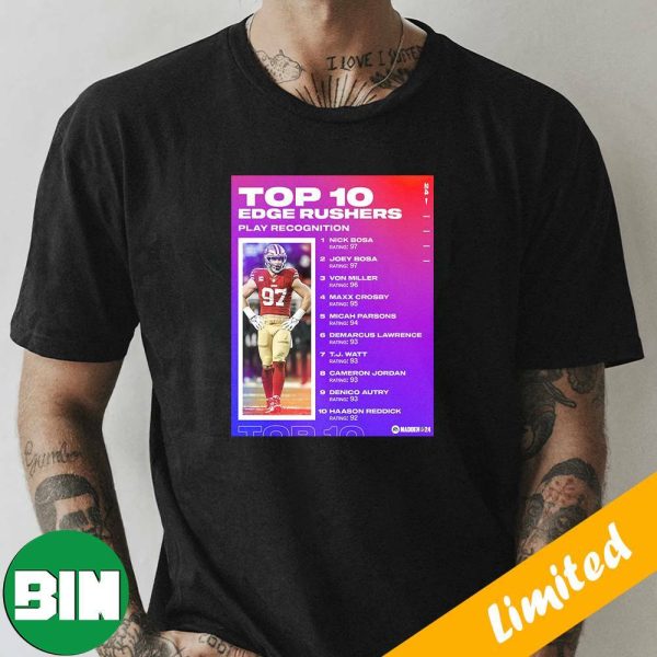 Madden NFL 24 Top 10 Edge Rushers Play Recognition T-Shirt