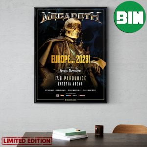Megadeth Europe Tour 2023 August 17th 2023 Enteria Arena Poster Canvas