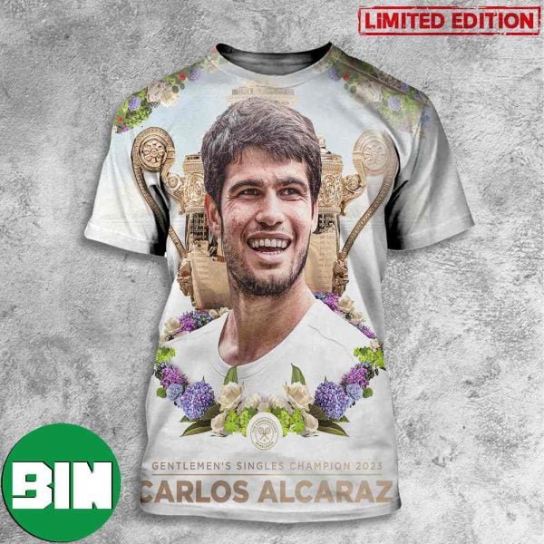 New Name New Reign Carlos Alcaraz 2023 Wimbledon Gentlemen’s Singles Champion 3D T-Shirt