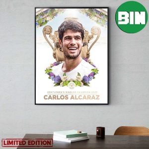 New Name New Reign Carlos Alcaraz 2023 Wimbledon Gentlemen’s Singles Champion Poster Canvas
