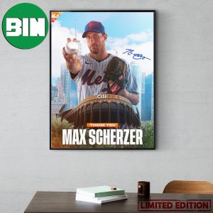 New York Mets Thank You Max Scherzer Signature Home Decor Poster Canvas