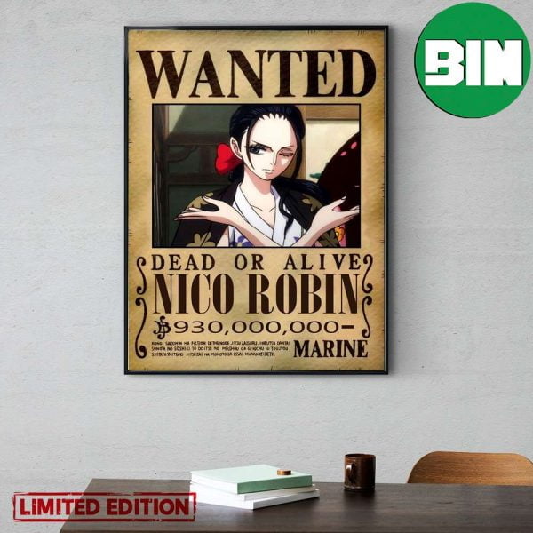 Nico Robin Dead Or Alive Wano Arc Wanted Poster Canvas