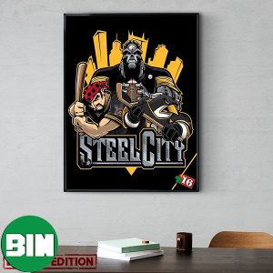 Pittsburgh Steelers x Pittsburgh Penguins x Pittsburgh Pirates art by Eric Poole Art Decor Poster Canvas