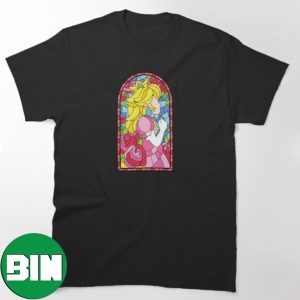 Princess Peach Stained Glass Window Super Mario Bros T-Shirt