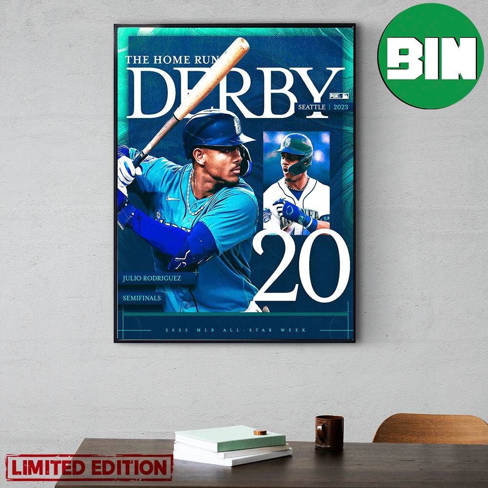 Seattle Mariners Julio Rodriguez The Homerun Derby Finishes With 20 In The Semifinals Poster Canvas