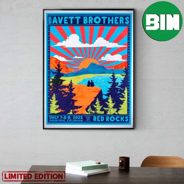 The Avett Brothers July 7 8 9 2023 Morrision Colorado Live At Red Rocks Poster Canvas
