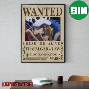 Trafalgar D Law Dead Or Alive Wano Arc Wanted Poster Canvas