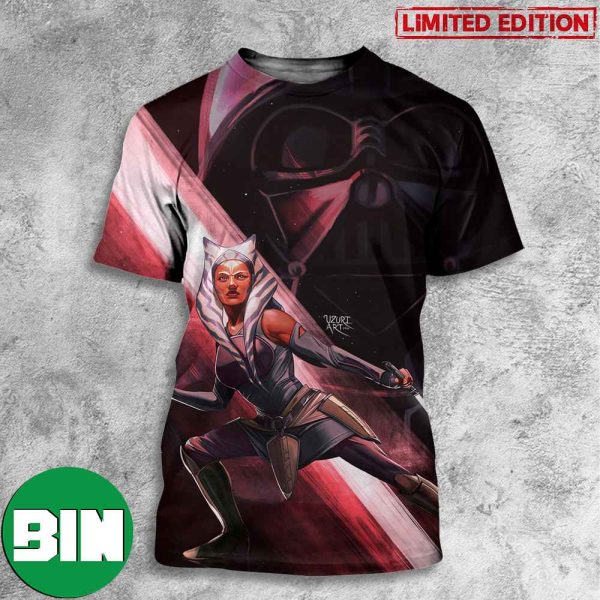 Ahsoka vs Darth Vader Star Wars All Over Print T-Shirt