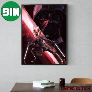 Ahsoka vs Darth Vader Star Wars Poster Canvas
