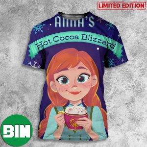 Anna’s Hot Cocoa Blizzard Disney Hot Sweet Chocolate For Kids 3D T-Shirt