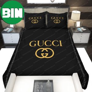 Black Luxury Gucci Bedroom Duvet Cover Gucci Bedding Set