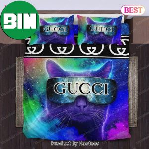 Cats Glasses Gucci Bedroom Duvet Cover Luxury Gucci Bedding Set