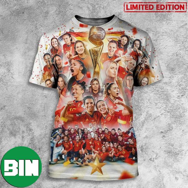 Congratulations Spain Are World Champions FIFA WWC 2023 3D T-Shirt