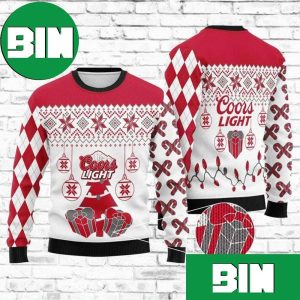 Coors Light Red And White Color For Couple Best Christmas 2023 Coors Light Ugly Sweater