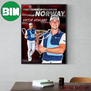 First Fedexcup Champion From Norway Viktor Hovland PGA Tour 2023 Poster Canvas
