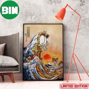 Garfield Great Wave Of Lasagna Home Decor Poster Canvas