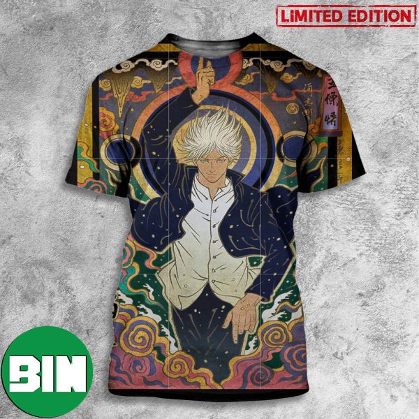 Gojo Satoru Jujutsu Kaisen Traditional Art Style 3D T-Shirt