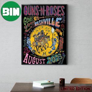 Guns N Roses Nashville 26th August 2023 Tour Live In Geodis Park Home Decor Poster Canvas
