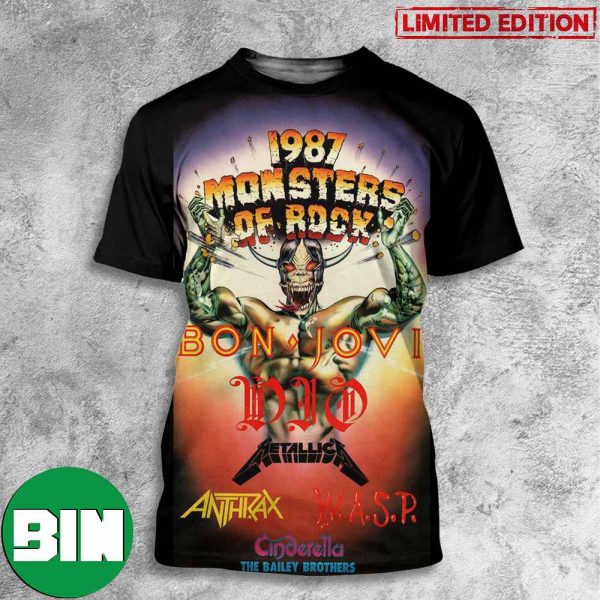 Happy Anniversary 36 Years August 22 Metallica Performs At Monsters Of Rock 87 At Donington Park England 3D T-Shirt