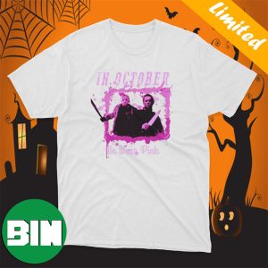 In October We Wear Pink Funny Michael Myers Halloween Shirt