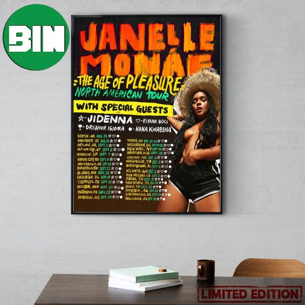 Jannelle Monae The Age Of Pleasure 2023 North American Tour With Special Guests Home Decor Poster Canvas